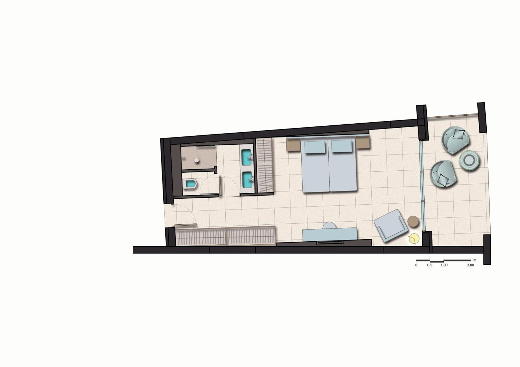 ミラッジオ サーマル スパ リゾート パリウリ 部屋 写真 Floorplan of a typical studio apartment